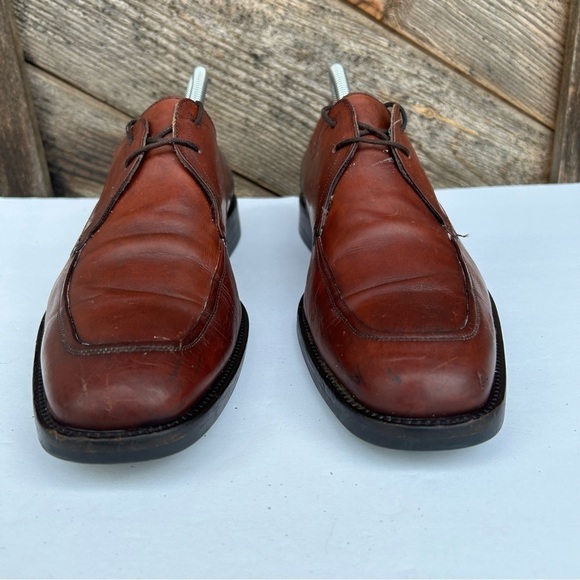 Johnston & Murphy Men's Size 9 M Brown Moc Toe Lace Up Leather Made in Italy - Picture 3 of 9